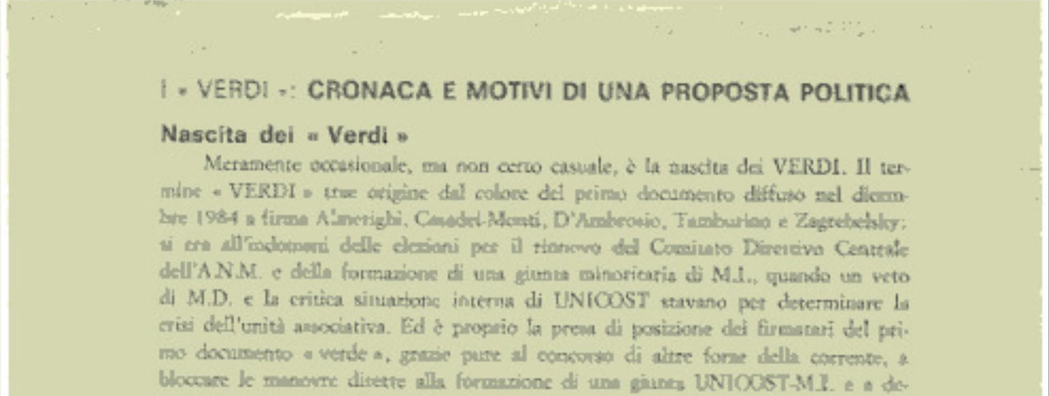 Movimento per la Giustizia: nascita dei “verdi”